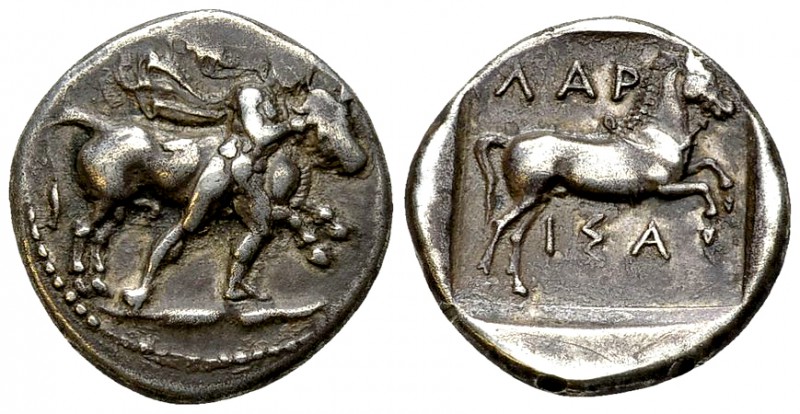 Larissa AR Drachm, c. 400-375 BC 

 Larissa , Thessaly. AR Drachm (19-20 mm, 6...