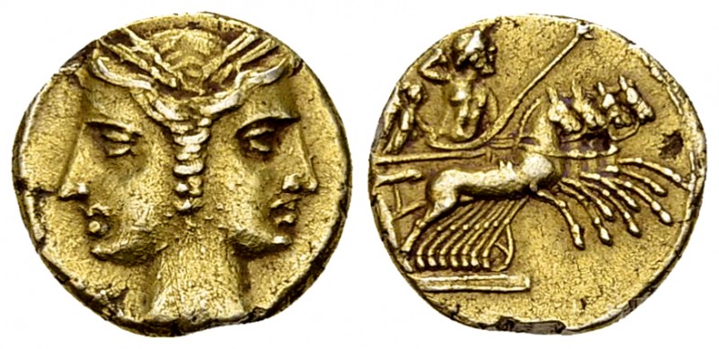 Carthage EL 3/8 shekel 

 Bruttium, the Carthaginians in South-West Italy. EL ...
