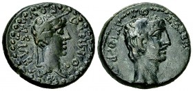 Rhoimetalkes II with Tiberius 

 Rhoimetalkes II (c. 19 - 36 AD), for Tiberius. AE20 (4.76 g), Byzantion, Thrakia.
Obv. AYTOKPATOPOΣ ΚΑΙΣΑΡΟΣ ΣΕΒΑΣ...