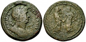 Traianus AE Drachm, Alexandria 

 Traianus (98-117 AD). AE Drachm (33-34 mm, 20.13 g), Alexandria, Egypt, Year 17 (AD 113/114).
Obv. AYT TPAIAN ΣEB...