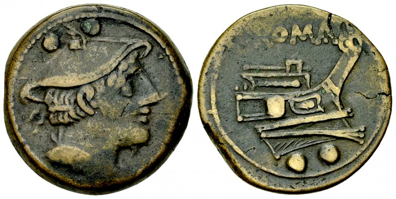Anonymous AE Sextans, c. 215-212 BC 

 Anonymous . AE Sextans (26 mm, 14.02 g)...