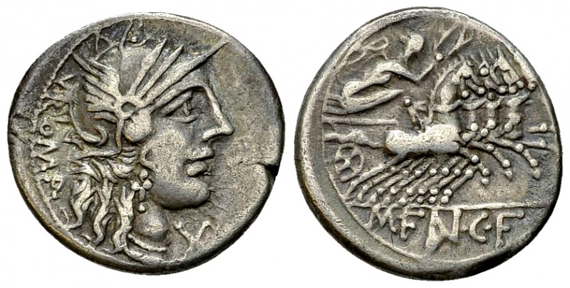 M. Fannius C. f. AR Denarius, 123 BC 

 M. Fannius C. f. AR Denarius (19 mm, 3...