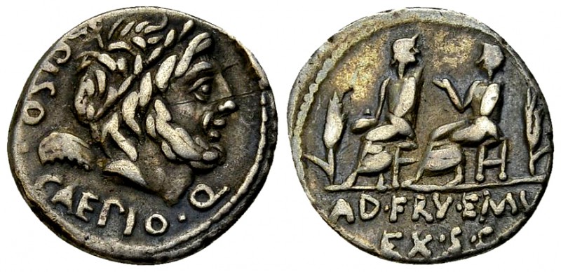 L. Calpurnius Piso Caesoninus/Servilius Caepio AR Denarius, 100 BC 

 L. Calpu...