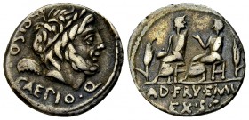 L. Calpurnius Piso Caesoninus/Servilius Caepio AR Denarius, 100 BC 

 L. Calpurnius Piso Caesoninus and Servilius Caepio . AR Denarius (18 mm, 3.79 ...
