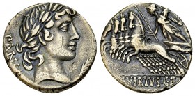 C. Vibius C.f. Pansa AR Denarius, 90 BC 

 C. Vibius C.f. Pansa. AR Denarius (17 mm, 3.80 g), Roma, 90 BC.
Obv. Laureate head of Apollo right; behi...