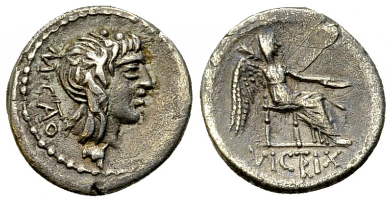 M. Porcius Cato AR Quinarius, 89 BC 

 M. Porcius Cato . AR Quinarius (1.86 g)...