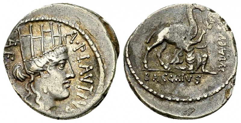 A. Plautius AR Denarius, 55 BC 

 A. Plautius. AR Denarius (17 mm, 4.00 g), Ro...