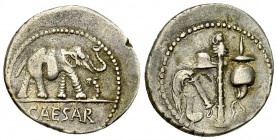 C. Julius Caesar AR denarius 

 C. Julius Caesar. AR Denarius (19 mm, 3.81 g), 49-48 BC., military mint moving with Caesar.
Obv. CAESAR, Elephant w...