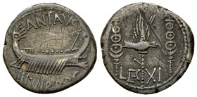 Marcus Antonius AR Denarius, LEG XI 

 Marcus Antonius (+30 BC). AR Denarius (17-18 mm, 3.46 g), Patrae (?), 32-31 BC.
Obv. ANT AVG / IIIVIR R P C,...