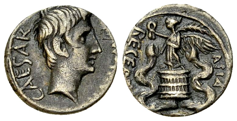 Octavianus AR Quinarius, ASIA RECEPTA 

 Octavianus . AR Quinarius (13 mm, 1.7...