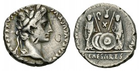 Augustus AR Denarius, RIC I 212 

 Augustus (27 BC - 14 AD). AR Denarius (17-18 mm, 3.51 g), Roma (Rome), c. 2-1 BC. 
Obv. CAESAR AVGVSTVS DIVI F P...