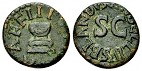 Augustus AE Quadrans, C. Rubellius Blandus 

 Augustus (27 BC-AD 14). AE quadrans (14-15 mm, 2.61 g). Rome, 9 BC, moneyer C. Rubellius Blandus.
Obv...