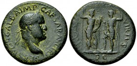 Galba AE Sestertius, Honos and Virtus reverse 

 Galba (68-69 AD). AE Sestertius (34-35 mm, 26.22 g), Rome, December 68.
Obv. SER SVLPI GALBA IMP C...