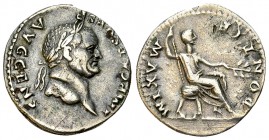 Vespasianus AR Denarius, 73 AD 

 Vespasianus (69-79 AD). AR Denarius (18-19 mm, 3.02 g), Roma, 73 AD. 
Obv. IMP CAES VESP AVG CENS, laureate head ...