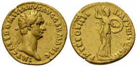 Domitianus Aureus, Minerva reverse 

 Domitanus (81-96 AD). Aureus (20 mm, 7.36 g), Rome, 85 AD.
Obv. IMP CEAS DOMITIANVS AVG GERMANIC, Laureate he...