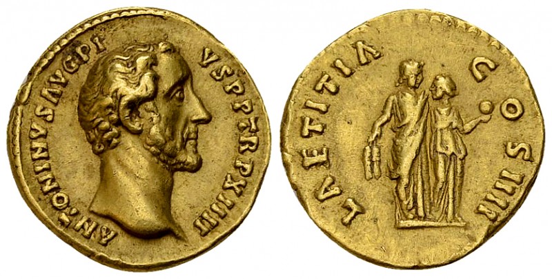 Antoninus Pius Aureus, Ceres and Proserpina reverse 

 Antoninus Pius (138-161...