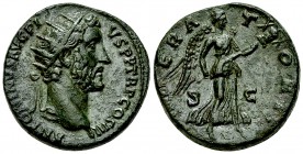 Antoninus Pius AE Dupondius, Victory reverse 

 Antoninus Pius (138-161 AD). AE Dupondius (25-26 mm, 14.59 g), Rome, 143/144 AD.
Obv. ANTONINVS AVG...