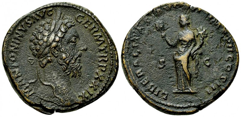 Marcus Aurelius AE Sestertius, Liberalitas reverse 

 Marcus Aurelius (161-180...