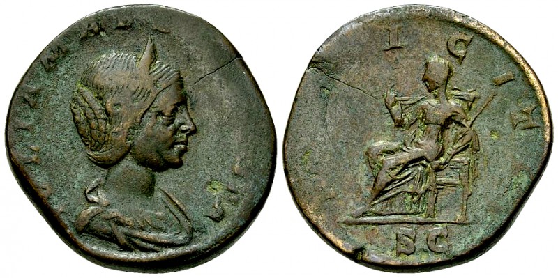 Iulia Maesa AE Sestertius, Pudicitia reverse 

Elagabalus (218-222) for Iulia ...