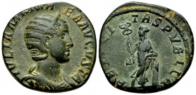 Iulia Mamaea AE Sestertius, Felicitas reverse 

 Iulia Mamaea (222-235 AD). AE Sestertius (26-28 mm, 16.04 g), Roma (Rome).
Obv. IVLIA MAMAEA AVGVS...