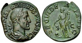 Maximinus I Thrax AE Sestertius, Providentia reverse 

 Maximinus I. Thrax (235-238). Æ Sestertius (29mm, 21.97 g). Rome mint, AD 236.
Obv. IMP MAX...