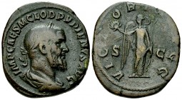 Pupienus AE Sestertius, Victory reverse 

 Pupienus (238 AD). AE Sestertius (28-30 mm, 19.95 g), Rome.
Obv. IMP CAES M CLOD PVPIENVS AVG, Laureate,...