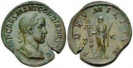 Gordianus III Pius AE Sestertius, Fides reverse 

 Gordian III. Pius (238-244). Æ Sestertius (30mm, 20.83 g). Rome mint, AD 238.
Obv. IMP CAES M AN...