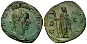 Traianus Decius AE Sestertius, Dacia reverse 

 Traianus Decius (249-251 AD). AE Sestertius (26-28 mm, 13.08 g), Roma. 
Obv. IMP C M Q TRAIANVS DEC...