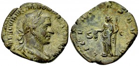 Trebonianus Gallus AE Sestertius, Libertas reverse 

 Trebonianus Gallus (251-253 AD). AE Sestertius (26-30 mm, 14.19 g).
Obv. IMP CAES C VIBIVS TR...