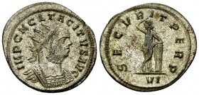 Tacitus AE silvered Antoninianus, Securitas reverse 

 Tacitus (275-276). AE silvered antoninianus (22-24 mm, 4.34 g), Ticinum.
 Obv. IMP C M CL TA...