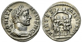 Constantius I AR Argenteus, Treveri mint 

 Constantius I as Caesar(293-305 AD). AR Argenteus (17-19 mm, 2.77 g), Treveri, 298/299 AD.
Obv. CONSTAN...