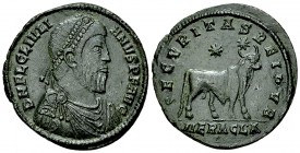 Iulianus II Apostata, Bull reverse 

 Iulianus II Apostata (360-363 AD). AE 29 (8.11 g), Heraclea.
Obv. D N FL CL IVLIANVS P F AVG, Diademed, drape...