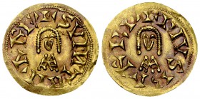 Suinthila AV Triens, Barbi mint 

Visigoths in Spain. Suinthila (621-631 AD). AV Tremissis (20 mm, 1.44 g), Barbi mint.
Obv. +SVINTHILA RE, facing ...
