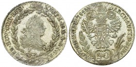 Joseph II. AR 20 Kreuzer 1784 

RDR. Joseph II. (1765-1790). AR 20 Kreuzer 1784 (29 mm, 6.61 g), Hall. 
KM 2068.2.

Fast FDC.
