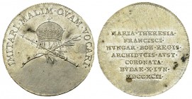Franz II. AR Jeton 1792 

RDR. Franz II. (1792-1806). AR Jeton 1792 (20 mm, 2.20 g), auf die ungarische Krönung der Königin Maria Theresia von Neape...