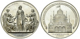 Dänemark, Zinn-Medaille 1888 

 Dänemark, Kopenhagen. Zinn-Medaille 1888 (53 mm, 57.24 g), auf die Nordische Industrie-, Landwirtschafts- und Kunsta...