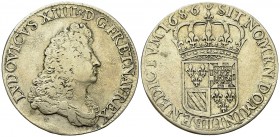 Louis XIV AR Ecu de Flandre 1686 LL, Lille 

France, Royaume. Louis XIV (1643-1715). AR Ecu de Flandre dit carambole 1686 LL (42 mm, 37.13 g), Lille...