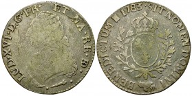 Louis XVI AR Ecu 1783, Pau 

France, Royaume. Louis XVI (1774-1793).&nbsp;AR Ecu 1783 (42 mm, 27.22 g), Pau.
Dy. 1708.

Beau.