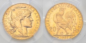 France AV 20 Francs 1907, MS 66 

 France, 3ème République (1870-1940). AV 20 Francs 1907, Marianne.
Gad.1064a.

PCGS&nbsp; MS66.