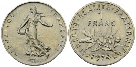 France, NI 1 Franc Semeuse 1974, Piéfort 

France, Cinquième république (1958-). NI 1 Franc Semeuse 1974 piéfort (24 mm, 12.32 g).
Gad. 474.

Pié...