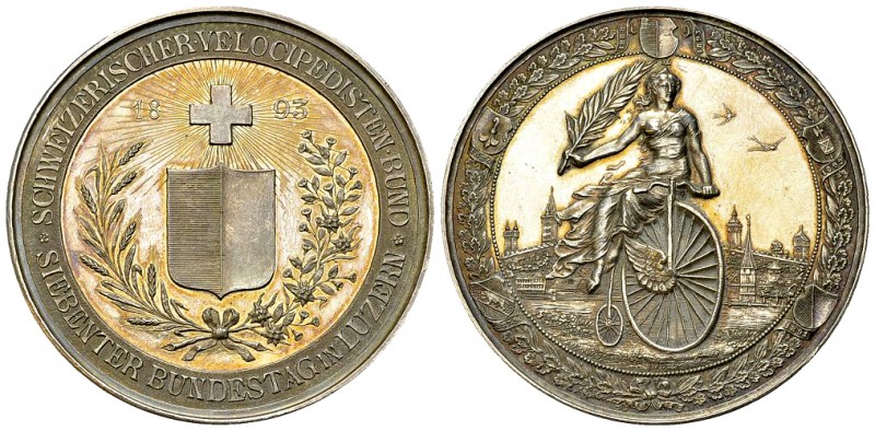 Luzern, AR Medaille 1893, Velocipedistenbund 

 Schweiz, Luzern. AR Medaille 1...