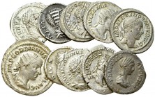 Lot of 10 Roman Imperial AR coins 

Lot of nine (9) Roman Imperial AR Denarii and one (1) AR Antoninianus. Includes Faustina, Septimius Severus (2),...