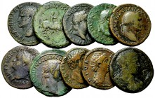 Lot of 10 Roman middle bronzes 

Lot of 10 (ten) Roman middle bronzes. 9 Imperial: Agrippa, Nero & Drusus, Nero (temple of Ianus reverse), Vespasian...