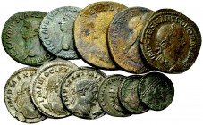 Lot of 11 Roman Imperial AE coins 

Lot of eleven (11) Roman Imperial AE coins. Includes Claudius Asses (2), Domitian Sestertius, Sabina Sestertius,...