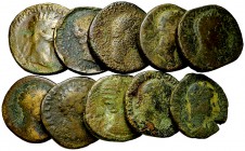 Lot of 10 Roman Imperial AE sestertii 

Lot of 10 (ten) Roman AE Sestertii: Domitian, Hadrian, Antoninus Pius (2), Lucius Verus, Marcus Aurelius (2)...