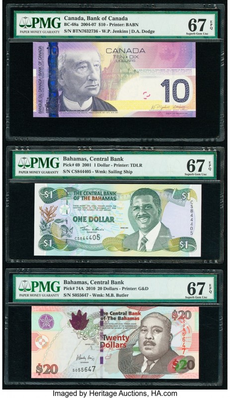 Bahamas and Canada Group of 3 Graded Examples PMG Superb Gem Unc 67 EPQ (3). 

H...