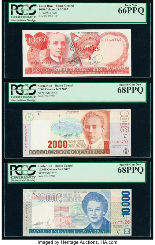 Costa Rica Banco Central de Costa Rica 1000; 2000; 10,000 Colones 2005 (2); 2007...
