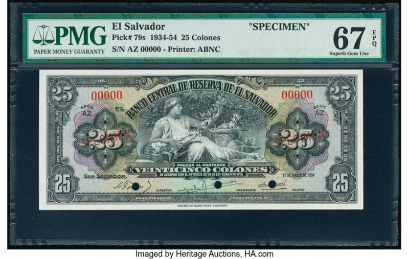 El Salvador Banco Central de Reserva de El Salvador 25 Colones 17.3.1954 Pick 79...