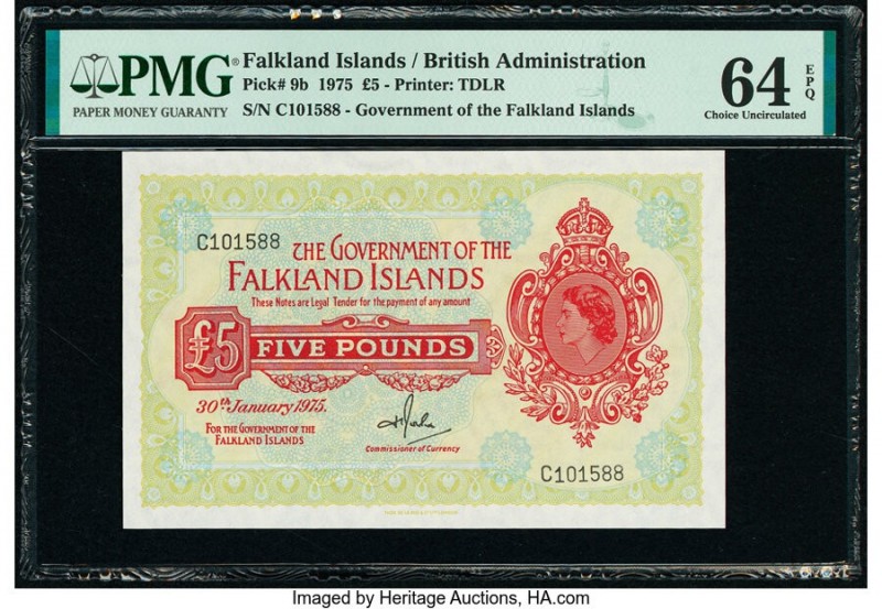 Falkland Islands Government of the Falkland Islands 5 Pounds 30.1.1975 Pick 9b P...