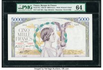 France Banque de France 5000 Francs 20.7.1939 Pick 97a PMG Choice Uncirculated 64. Pinholes.

HID09801242017

© 2020 Heritage Auctions | All Rights Re...